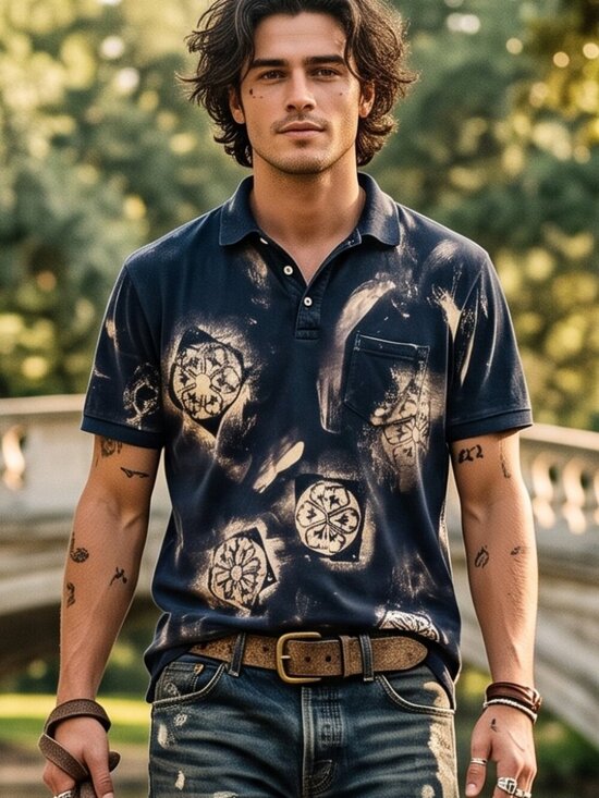 Tahari Other - Tahari Polo Size XL Cotton Compass Nordic Handmade Viking Golf One of a Kind